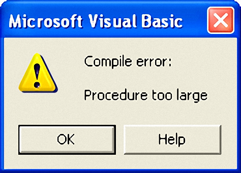 Error processing validation. Компилятор vba.